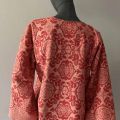 kimono bawelna tkana czerwone pasek