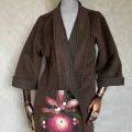 kimono welna kaszmir braz zdobione